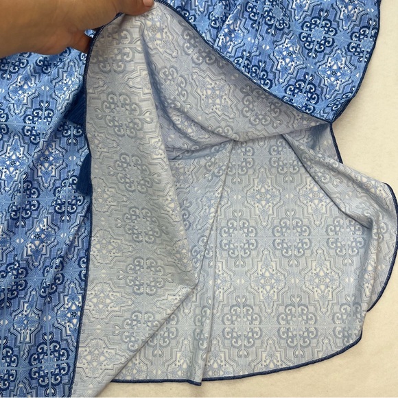 Cabana Life Women's Size Medium Blue Print Moroccan Tile Swim Cover Up - Picture 5 of 8